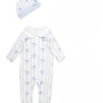 طقم أفرول مع قبعة من اتيلييه بابي - شرائط زرقاء