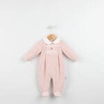 أفرول بناتي مخمل باللون الباودر- بيبي دولا