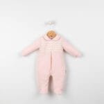 أفرول بناتي قطني أنيق باللون الوردي الفاتح - بيبي دولا