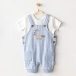 افرول الديناصور ولادي مخطط باللون الأزرق - Andywawa