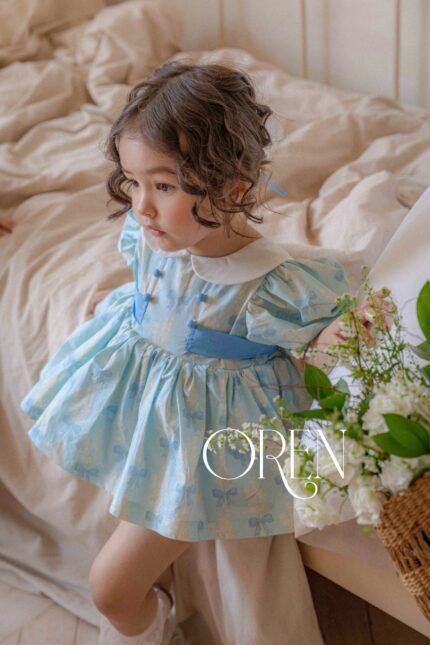 فستان قطن من OREN مع طبقه تور ناعمه