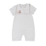 WHITE COLLAR BABY SHORT SLEEVE ROMPER
