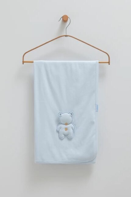 بطانيه من القطن الناعم - ازرق قياس 90*80 cm