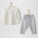 قميص و بنطلون رصاصي بناتي