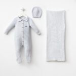 طقم تريكو ولادي (0-3) months ازرق فاتح