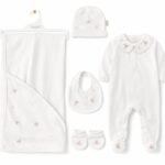 طقم بناتي ٥ قطع القياس 0-3 اشهر