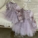 فستان بنفسجي من المخمل و التور من OREN - Image 10