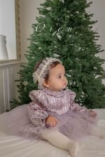 فستان بنفسجي من المخمل و التور من OREN - Image 6