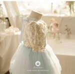 baby skyblue sweet tutu and baby blue flower baby cotton blouse set