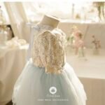 baby skyblue sweet tutu and baby blue flower baby cotton blouse set