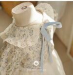 baby skyblue sweet tutu and baby blue flower baby cotton blouse set - Image 4