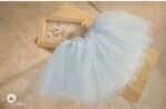 baby skyblue sweet tutu and baby blue flower baby cotton blouse set - Image 5