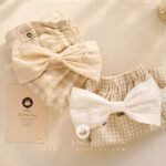 beige big ribbon elastic hairband