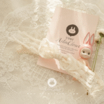 pure cream ribbon lace elastic hairband - Image 2
