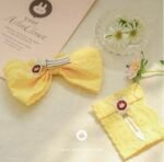 Ribbon  cute yellow cotton lace hair pin - Image 2