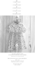 cute yellow flower lace ribbon linen + cotton baby dress - Image 8