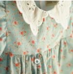 vintage blue red ribbon point cotton baby dress - Image 3