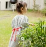 vintage blue red ribbon point cotton baby dress - Image 6