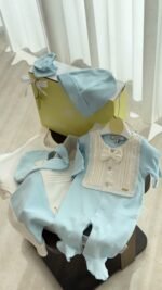 طقم خمس قطع ولادي قياس 0-3 months ازرق - Image 2