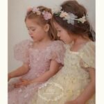 فستان التور محبوك بالورد الناعم ( وردي _ اصفر ) - Image 11