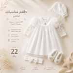 Dress set (Dress+hat( by the embrdery fabric)+shoes+hair banding - Image 2
