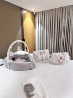 Multifunction Baby Nest - Gray & White - Image 3